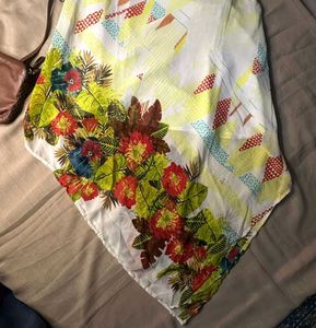 Chic Yellow Floral Maxi Asymmetrical Dress
