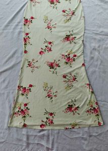 NEWME Cream Floral Spaghetti Straps Dress
