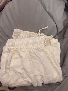Comfortable Cream Linen Pants