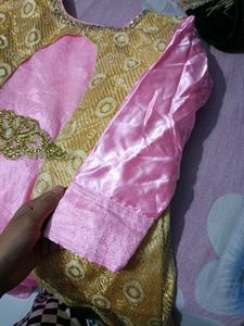 Elegant Gold &amp; Pink frock
