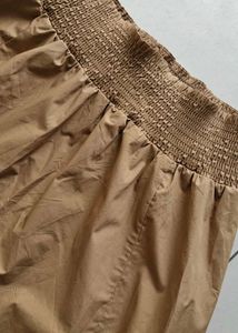 Tan Skirt with Smocked Waist