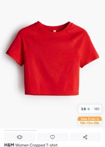 H&M Red Cropped T-Shirt