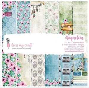 Dress My Craft Magnolias Scrapbook Paper