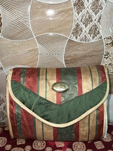Retro Striped Clutch Bag