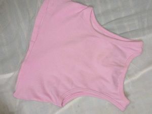 Cute Pink Ribbed Crop Tank Top