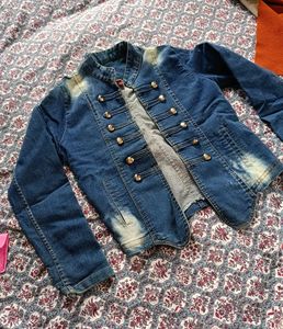 Stylish Denim Military Jacket