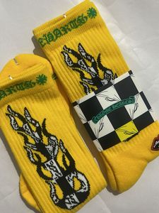 Chrome Hearts matty boy Yellow Flame Socks