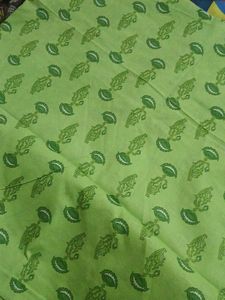 Green Floral Print Dress Material