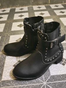 Stylish Black Studded Ankle Boots