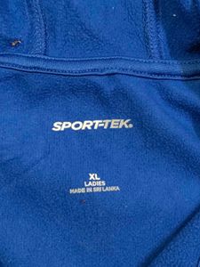 Blue Hooded Zip-Up Jacket