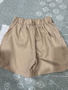 Tan Pleated Shorts