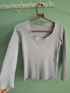Soft Grey Long Sleeve Top