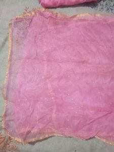 jaddiji work Pink Embroidered Kurta Set Dupat