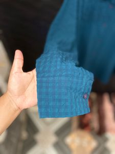 Women’s Textured Cotton Shirt – Full Sleeve