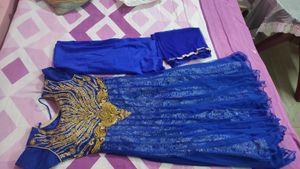 Double Layer Blue Anarkali Dress
