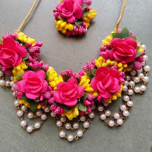 Haldi floral jewellery Set