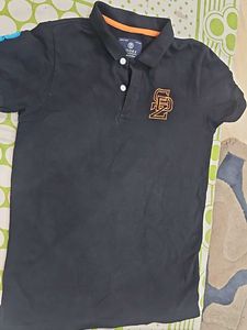 Boys Black Polo T-Shirt