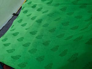 Green Multicolored Printed Saree