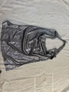 Sparkly Silver Halter Neck Top