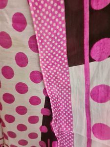Pink &amp; Black Polka Dot Stole