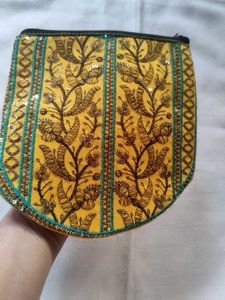Embroidered Floral Pouch