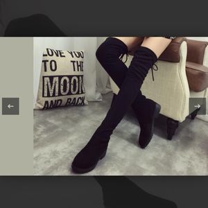 Unused Black Thigh High Boots