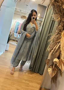 Elegant Grey Kurta Set with Dupatta