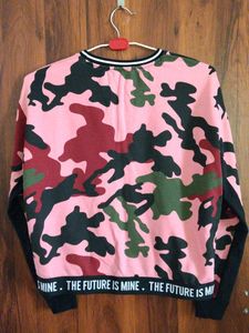 Pink Camo Print Pullover