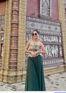 Embroidered Ethnic Blouse Top with flare sharara
