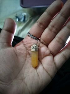 CITRINE GEMSTONE CRYSTAL PENCIL PENDANT