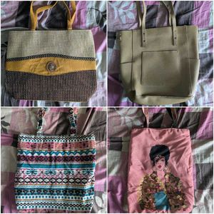 Set of 4 Stylish Tote Bags