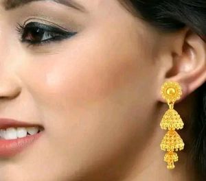 Golden Jhumka Earrings