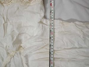 White Cotton Kurta with Floral Appliques