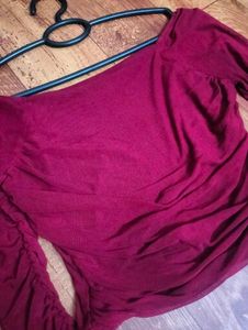 Beautiful Sleeve Maroon Top👈🏻♥️