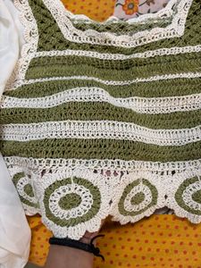 Boho Crochet Striped Top