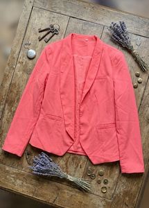 Coral Open Front Blazer