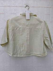 New with tag Korean Yellow Short Sleeve Collared T