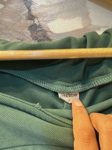Stylish Green Wide-Leg Pants, Waist- 36/34