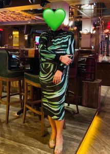 Green black Print Midi Skirt top Co-ord set
