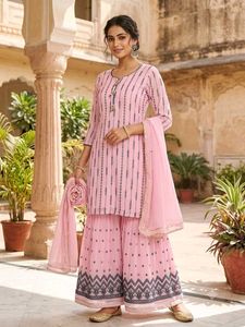 semi stitched shraara suit with dupatta