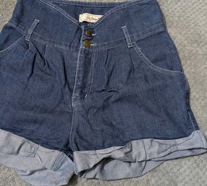 High-Waisted Denim Shorts