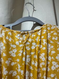 Yellow Floral Print Maxi Dress