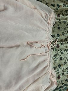 Sheer Pink Ruched Crop Top