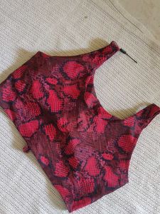 ZAFUL Trendy Snake Print Cropped Top