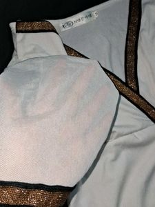 white ruched mini dress.