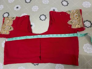 Red Heavywork Embroidered Saree
