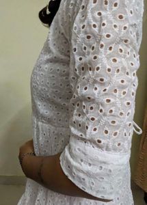 Elegant White Broderie Anglaise Gown