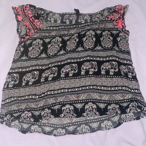 Boho Elephant Print Top