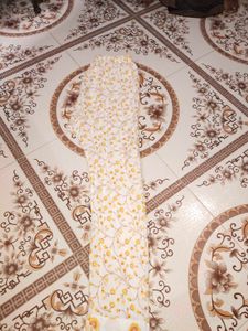🤍🔥Graceful White &amp; Yellow Cotton Printed Suit Se