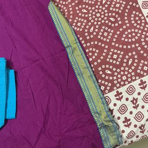 Purple Kurta Set with Blue Pants